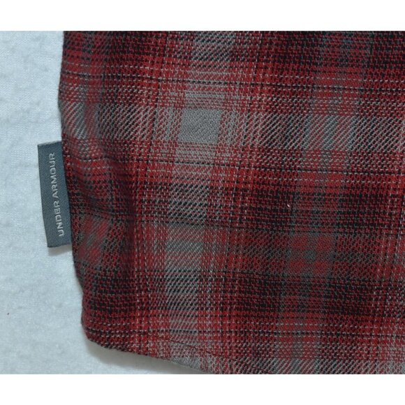 Under Armour UA Tradesman Flex LS Men's Shirt Size L Red Plaid Flannel Snap Up - Picture 6 of 14
